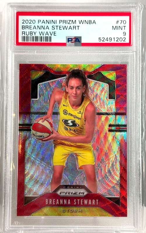 PSA 9  Breanna Stewart 2020 Panini WNBA Prizm RUBY WAVE #70 Storm