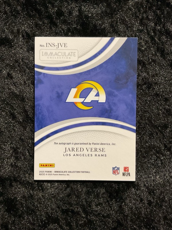 JARED VERSE AUTO IMMACULATE NUMBERS AUTO SP 07/99 2025 IMMACULATE FOOTBALL RAMS view 2