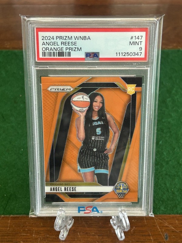 2024 PANINI PRIZM ORANGE PRIZM #147 ANGEL REESE ROOKIE 99/99 PSA 9 BOOKEND! view 1
