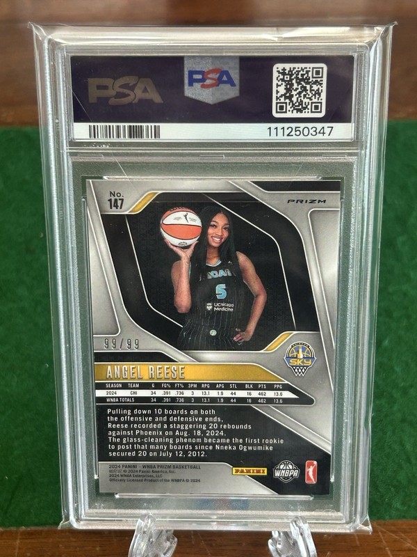 2024 PANINI PRIZM ORANGE PRIZM #147 ANGEL REESE ROOKIE 99/99 PSA 9 BOOKEND! view 2