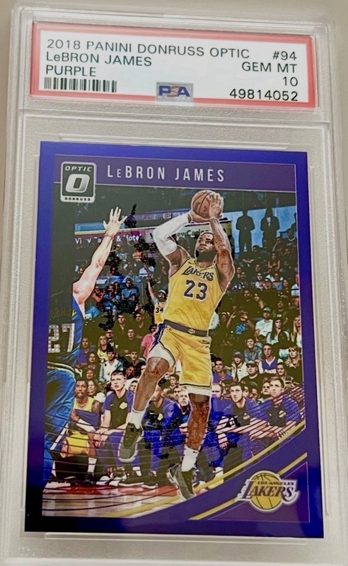 2018-19 Donruss Optic Lebron James Lakers #60 Purple Refractor-PSA 10 Low POP🔥