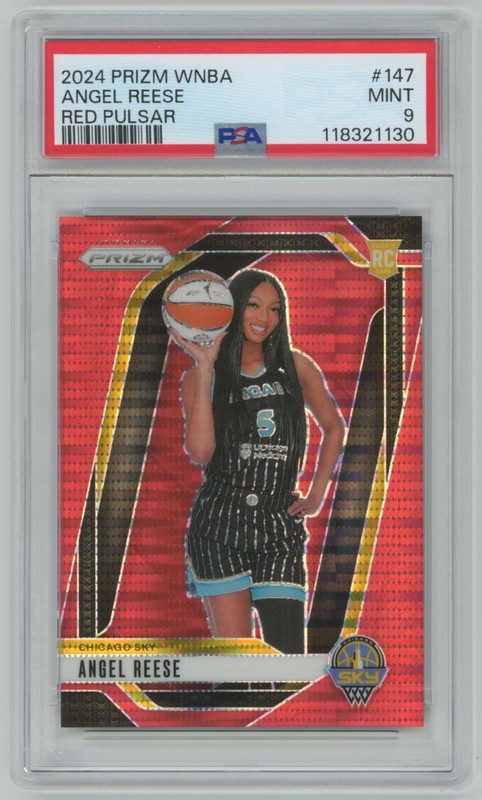 2024-25 Panini Prizm Red Pulsar Angel Reese RC /299 PSA 9 Chicago Sky #147