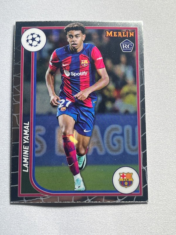2023-24 Topps Chrome Merlin UCC LAMINE YAMAL #27 Rookie