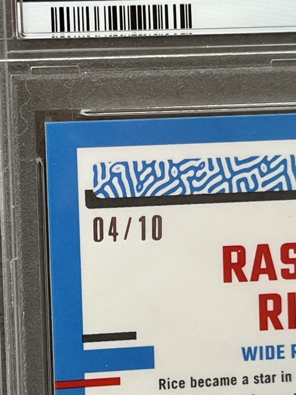 2023 Donruss Optic Rashee Rice Gold Prizm Rated Rookie Auto 4/10 PSA 10 Jersey # view 2