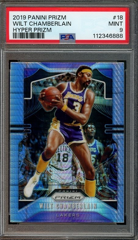 2019 Panini Prizm #18  Wilt Chamberlain Hyper Prizm PSA 9 Lakers 6888