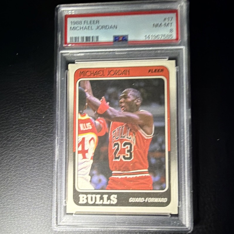 Fleer 1988-89 Michael Jordan Chicago Bulls Basketball Card #17 PSA 8 Base Set