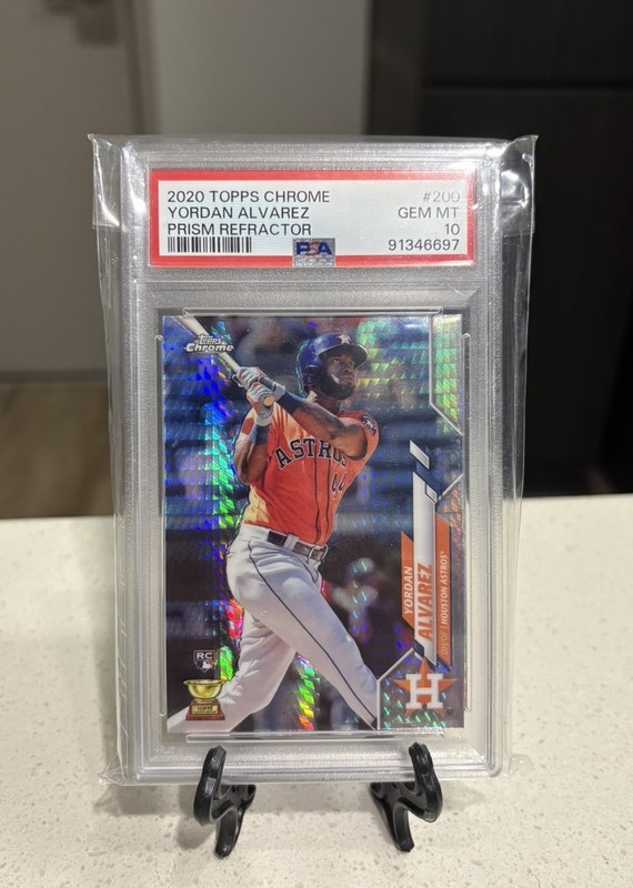 Yordan Alvarez 2020 Topps Chrome Prism Refractor Rookie Card PSA 10 No. 200
