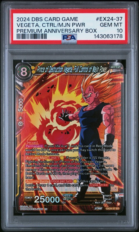 PSA 10 Vegeta Control Majin Power EX24-37 Anniversary SLR Dragon Ball Super 2024