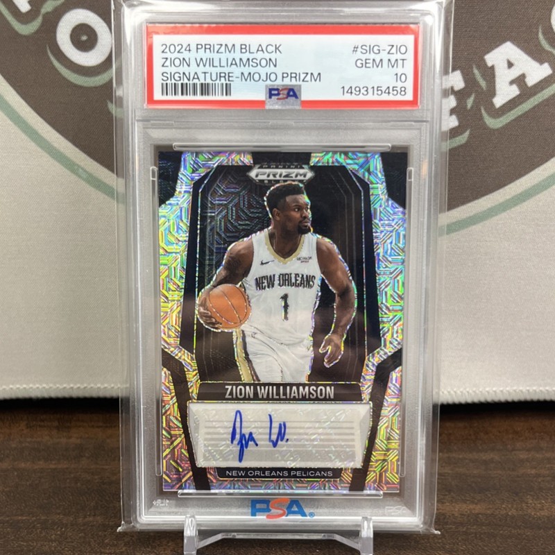 Zion Williamson Mojo /25 Auto PSA 10 POP 1! Prizm Black Basketball Jersey Match! view 2