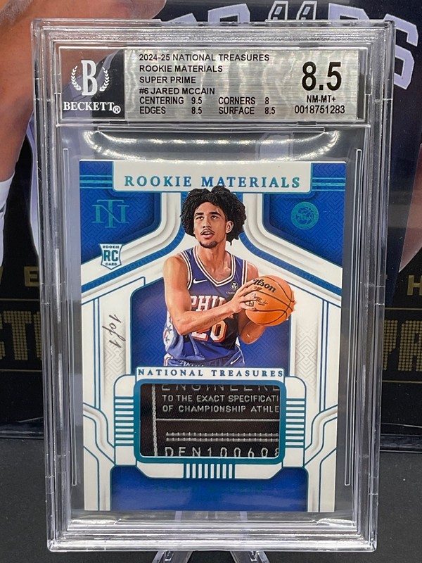 2024 National Treasures #6 Jared McCain Rookie Materials Super Prime 1/1 BGS 8.5