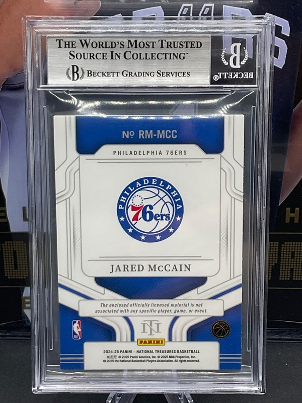 2024 National Treasures #6 Jared McCain Rookie Materials Super Prime 1/1 BGS 8.5 view 2