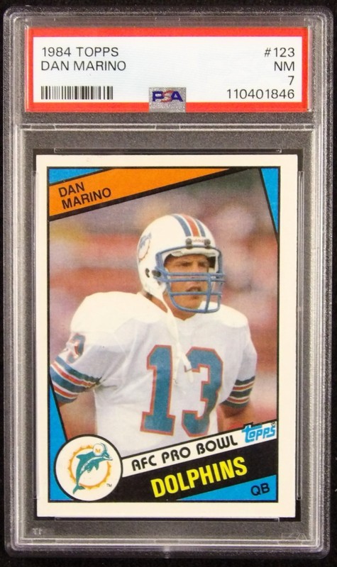 Dan Marino Miami Dolphins 1984 Topps Rookie Football Card #123 PSA 7 Near Mint