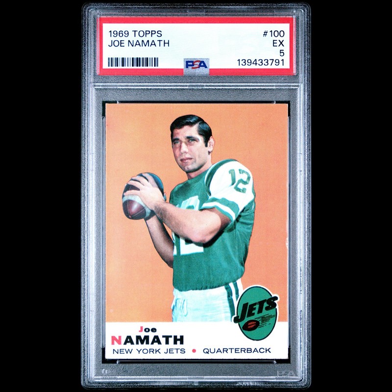 1969 Topps Joe Namath #100 PSA 5 EX New York Jets HOF Vintage Football Card