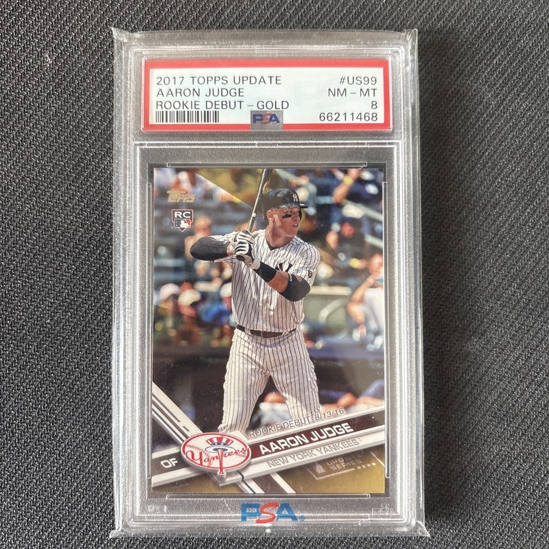 2017 Topps Update Series Aaron Judge Rookie Debut #US99 Gold /2017 (RC) PSA 8