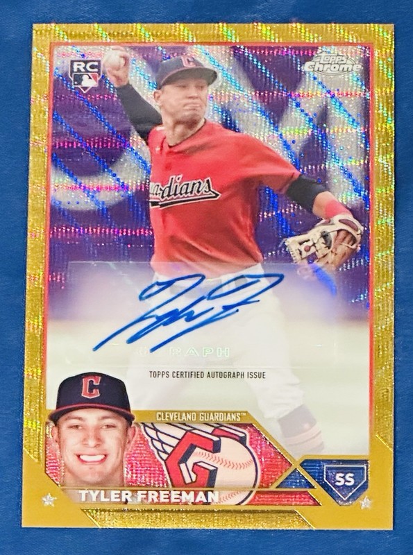 2023 Topps Chrome Update Gold Wave Refractor /50 Tyler Freeman #AC-TF Auto
