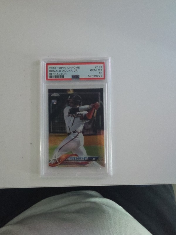 2018 Topps Chrome Ronald Acuna Jr Rookie Card Refractor PSA 10 #193 RC