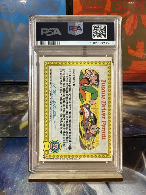 1985 Topps Garbage Pail Kids Cranky Frankie No. 18a PSA 8 view 2