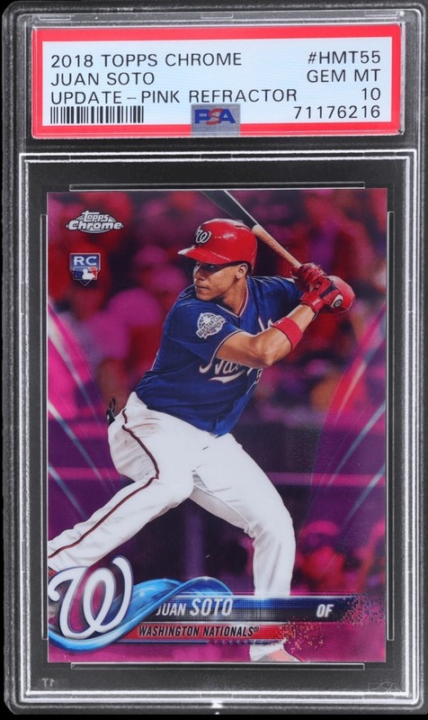 2018 Topps Chrome Update Juan Soto Pink Refractor #HMT55 PSA 10 Rookie RC