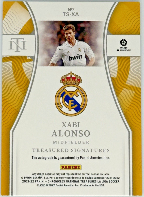 Xabi Alonso - Chronicles National Treasures 2021-22 Auto 50/99 view 2