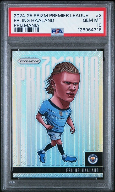 2024-25 Panini Prizm Premier League Erling Haaland Prizmania PSA 10 Rare POP 13
