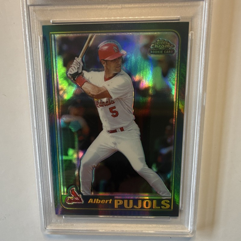 2001 Topps Traded Chrome Retrofractor Rookie PSA 8 Albert Pujols #T247 Cardinals view 2