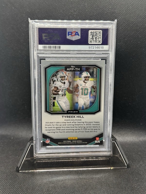 2023 Prizm Tyreek Hill All Purpose Silver Prizm PSA 10 view 2