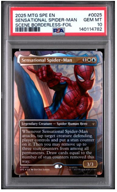 2025 Magic the Gathering Spiderman Foil 0025 Sensational Spider-Man PSA 10