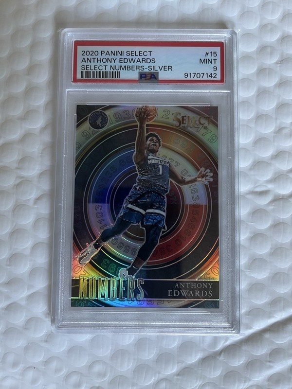 2020 Select Numbers Silver #15 Anthony Edwards PSA 9 rookie