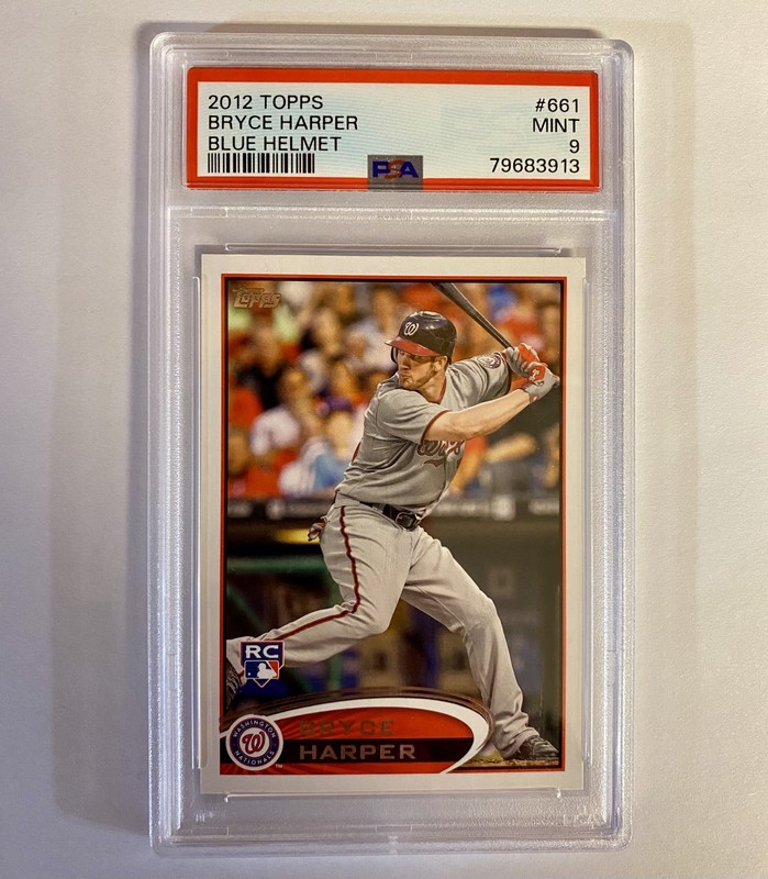 Bryce Harper 2012 Topps #661 Blue Helmet Rookie RC PSA 9