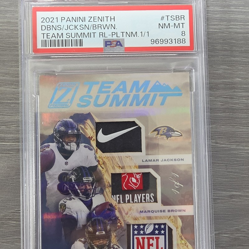 Panini 2021 Zenith Team Summit Platinum TS-BR 1/1 Jackson Dobbins Ravens 