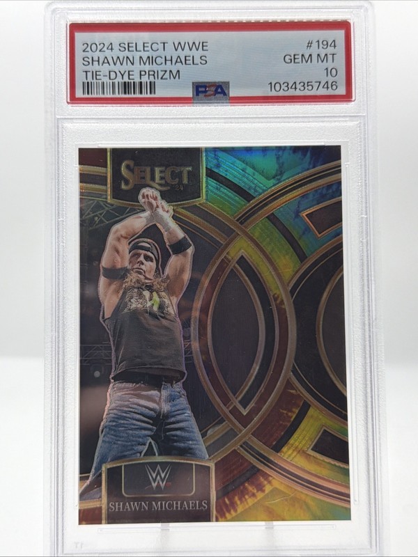2024 Select WWE - Tie-Dye Prizm /25 #194 Shawn Michaels PSA 10
