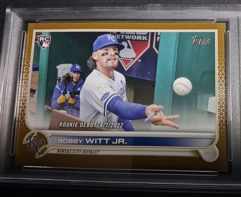 2022 Topps Update BOBBY WITT JR #US187 RC Rookie Debut Gold /2022 PSA 8 LIMITED# view 2