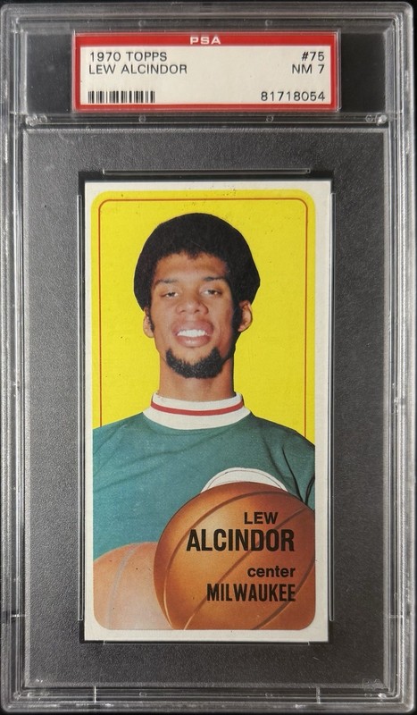 1970-71 TOPPS LEW ALCINDOR #75 PSA 7 NM “KAREEM ABDUL JABBAR”