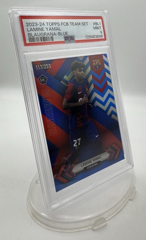 2023-24 Topps FC Barcelona #BL1 Lamine Yamal Blaugrana Blue RC, /250, PSA 9 MINT