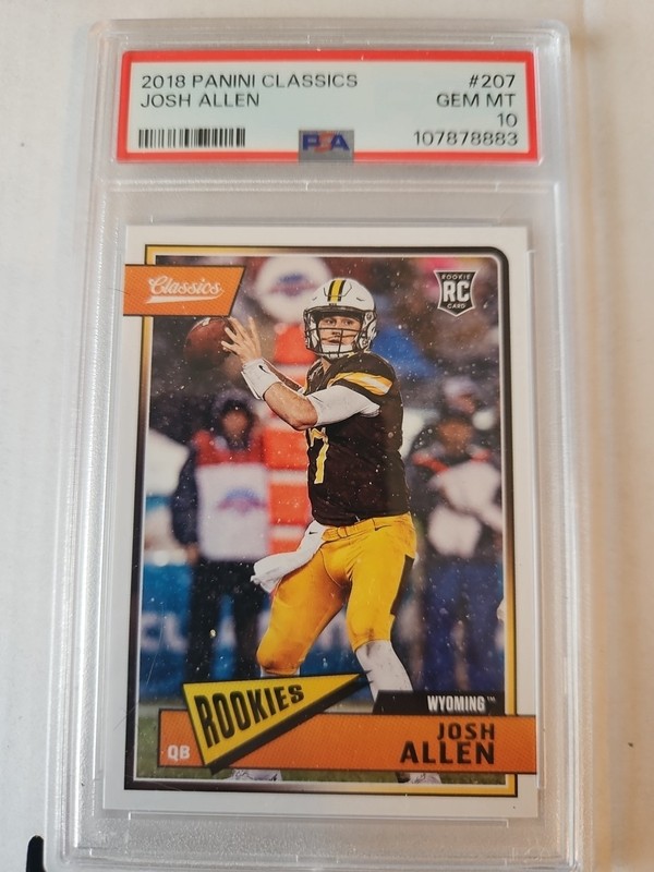 2018 PANINI CLASSICS #207 JOSH ALLEN ROOKIE RC PSA 10
