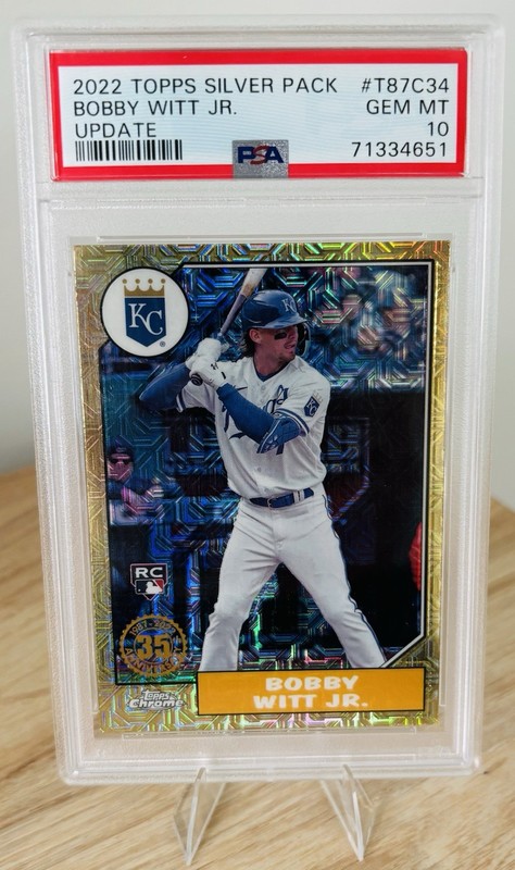 Bobby Witt Jr. 2022 Topps Update Silver Pack #T87C-34 1987 Chrome Rookie PSA 10