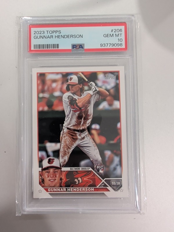 2023 Topps Gunnar Henderson Rookie Card RC #206 Baltimore Orioles PSA 10