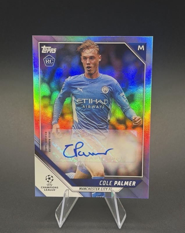 2021-22 Topps UEFA UCL Cole Palmer Rainbow Foil Rookie Auto RC #BA-CP