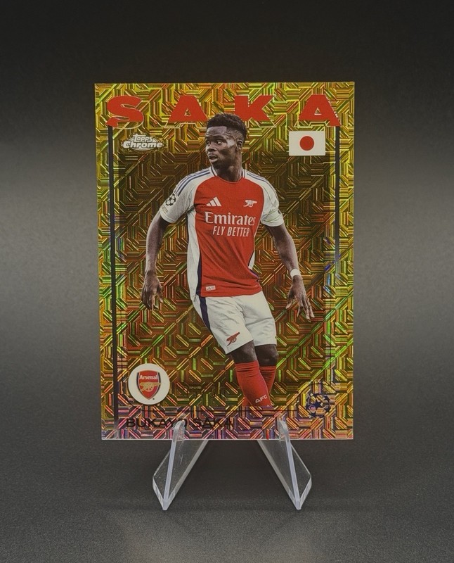 Bukayo Saka 2024-25 Topps Chrome UCC Japan Edition Gold Mojo /50 #77