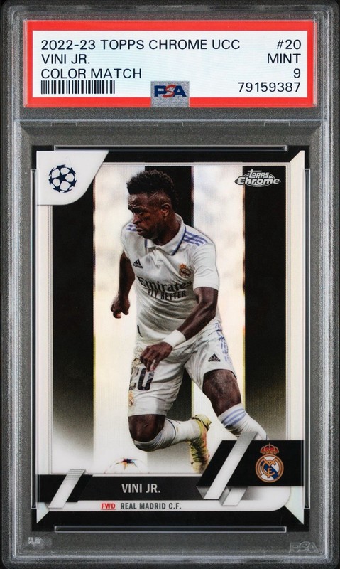 2022-23 Topps Chrome UCC Vinicius Junior #20 Color Match /99 PSA 9 Real Madrid