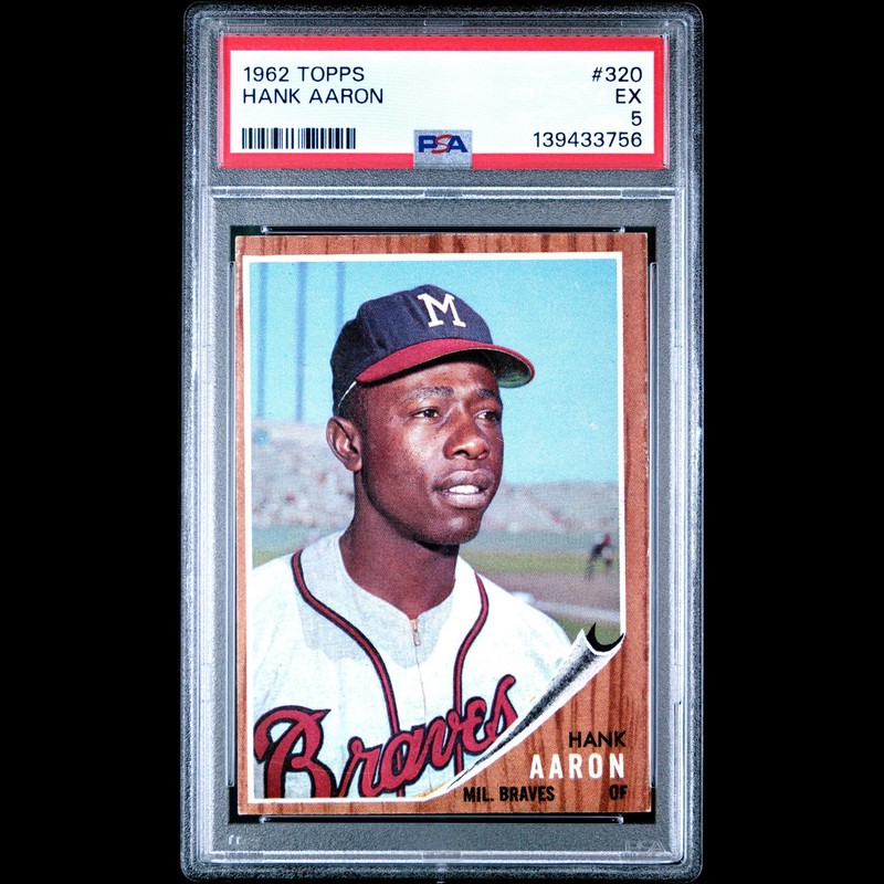 1962 Topps Hank Aaron #320 PSA 5 EX Milwaukee Braves HOF Vintage Baseball Cards