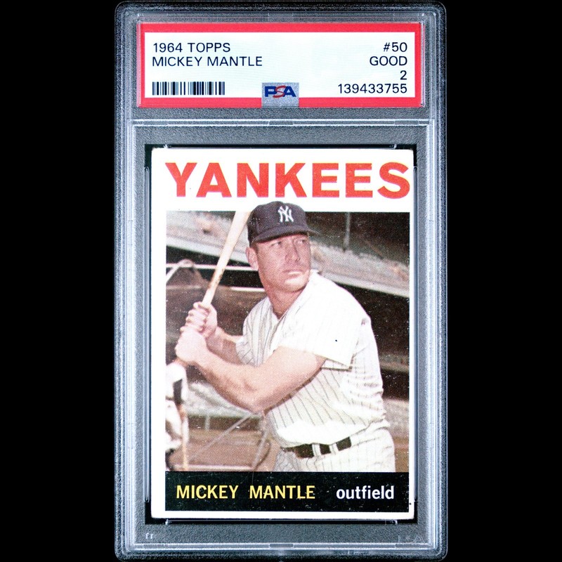 1964 Topps Mickey Mantle #50 PSA 2 GOOD Yankees HOF Vintage Baseball Cards