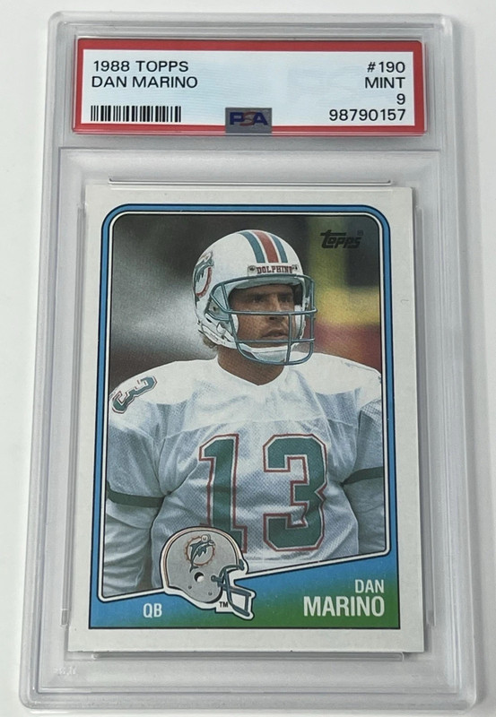 Graded 1988 Topps Dan Marino #190 Football Card Miami Dolphins - PSA 9 MINT 🔥📈
