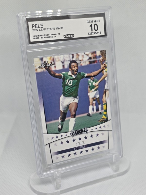 2022 Leaf Stars Pele SY03 CCG 10 Gem Mint Soccer Card Brazil GOAT Legend