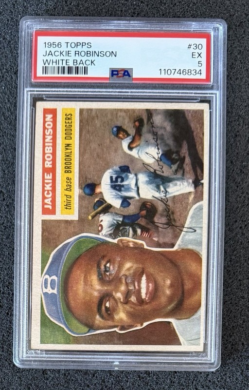 1956 Topps - #30 Jackie Robinson (White) - PSA 5 (Newly Graded)