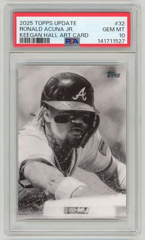 2025 Topps Update Keegan Hall Art Card Ronald Acuna Jr. PSA 10 Braves #KHAC-32