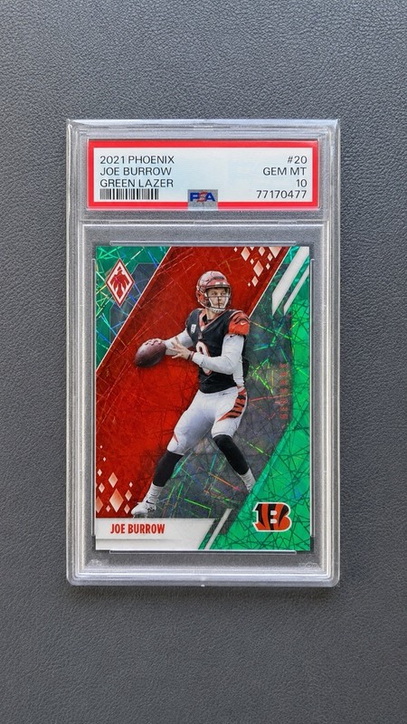 🔥 PSA 10 Joe Burrow Green Lazer /25 🔥 Rare 2021 Phoenix SSP Bengals GEM MT