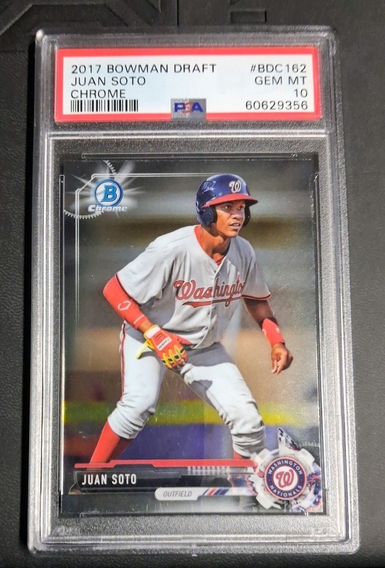 2017 Bowman Draft Chrome Juan Soto RC Rookie BDC162 *PSA 10 GEM MINT*  Mets Nats view 2