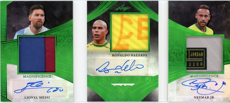2026 Leaf Magnificence LIONEL MESSI NAZARIO NEYMAR Jr PATCH AUTO JORDAN TAG 1/3