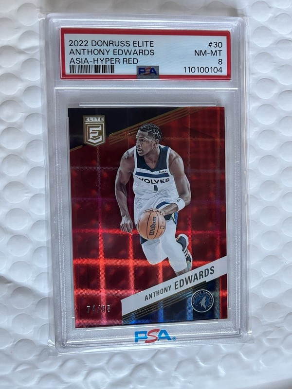2020 Elite Asia Hyper Red #30 Anthony Edwards PSA 8  /88